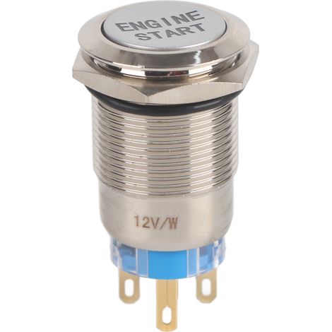 Bouton poussoir de démarrage de moteur de voiture, étanche 12V, interrupteur d'allumage, démarreur, argent, acier inoxydable