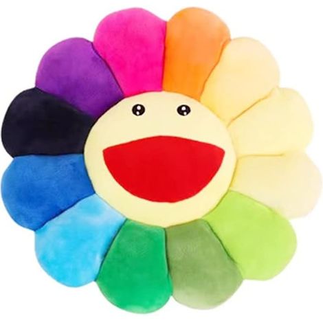 Coussin en peluche motif tournesol 43 cm, coussin visage souriant, décoration colorée pour la maison et la chambre (1/5)