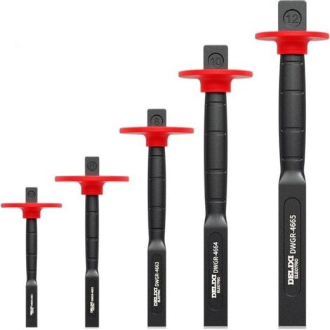 Flachkopf-Steinmeißel (4er-Set) – Ideal für anspruchsvolle Beton- und Steinarbeiten. Größen: 6/8/10/12 Zoll (1/5)