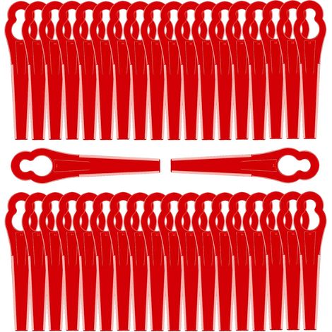 Lames de Tondeuse - 150 Pièces - Plastique ABS Rouge - Coupe Bordure Flexible - Jardin et Pelouse - 83mm (1/5)