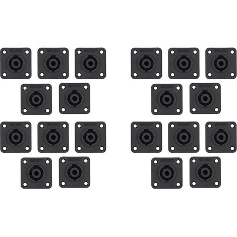 20 Pièces Connecteur 4 Broches Prise Jack Femelle NL4 Connecteur D'Alimentation Audio Convertisseur D'Amplificateur de Haut-Parleur avec Verrouillage (1/2)