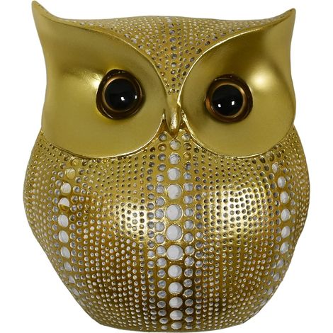 Hibou décoratif Statue en résine - Décoration en Forme de Hibou - Sculpture pour la Maison, Le Bureau ou Le Salon - Art Artisanal en polyrésine pour Les Amateurs de Chouettes (1/5)