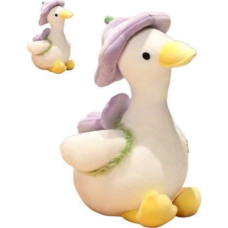 Peluche Canard de 35 cm, mignon et adorable, en tissu, pour fille, cadeau d'anniversaire violet (1/5)