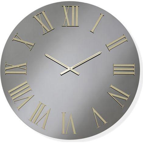 Orologio rotondo D60 cm in cristallo Fume' e numeri Oro - TIWAR