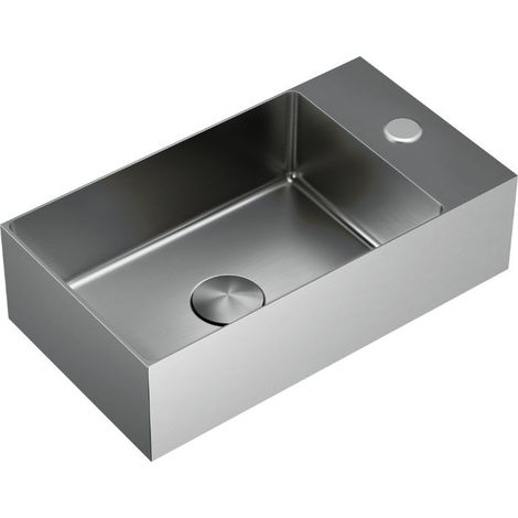 Ceramia Timeless Handwaschbecken Edelstahl 304, 40x22x11cm, Chrom gebürstet