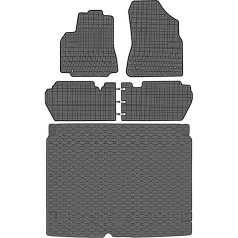 Peugeot Partner II Combivan de 2008-08.2018 SET - tapis de voiture en caoutchouc + tapis de coffre