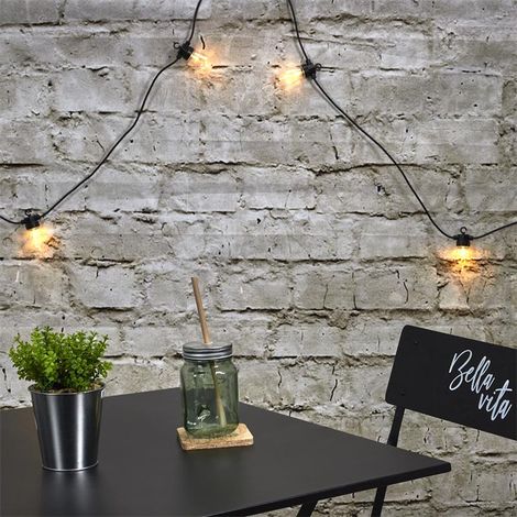 Guirlande avec 10 ampoules transparentes - L 450 cm - Livraison gratuite (1/5)
