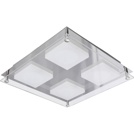 Naeve EDINGBURGH Plafonnier semi-encastré à LED intégré 24 x 24 cm, chrome 2700 K (1/5)