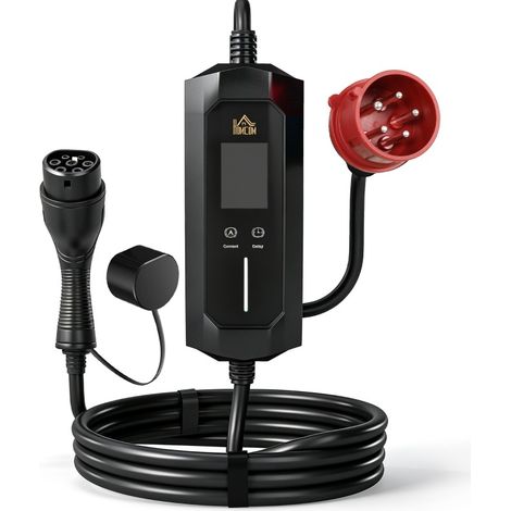 Mobile Wallbox 11 kW Typ 2 8 m 6-16 A, 3-phasig, mit CEE-16A-Kabel und Verzögerungsstart (1/4)