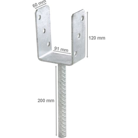 Pfostenträger verzinkt 91 x 120 x 60 x 4,0 mm (1/5)