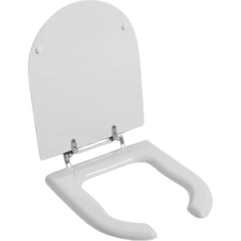 Asiento de inodoro con apertura frontal en blanco brillo - Sanitosco