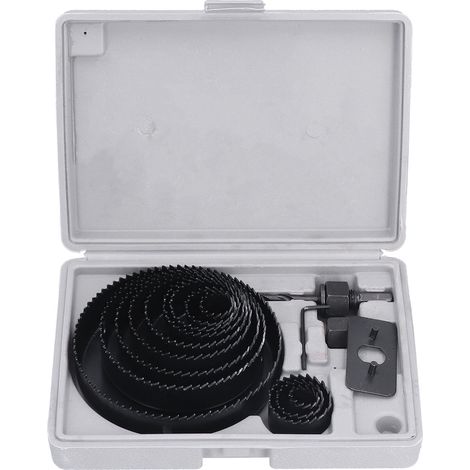 Kit 16 pièces scies cloches précises, coupe rapide et nette, revêtement oxydé noir anti-usure, ensemble pour menuiserie, perçage propre et durable (1/5)