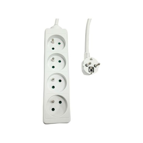 Regleta de enchufes MC-PS040300FRW de 4 tomas, color blanco, 3 m (1/2)