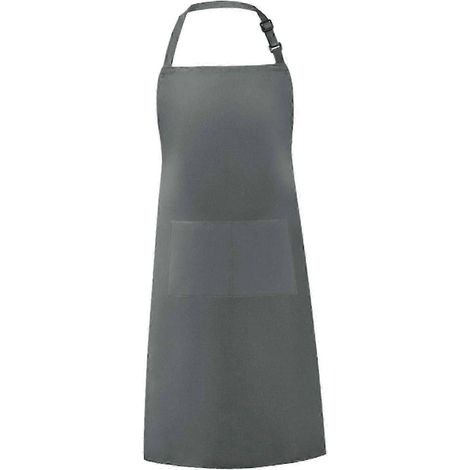 Tablier de cuisine à bavette, tablier durable pour toutes les occasions, tablier utilitaire pour fleuriste, jardinier, salon de coiffure, homme ou femme.-Gray