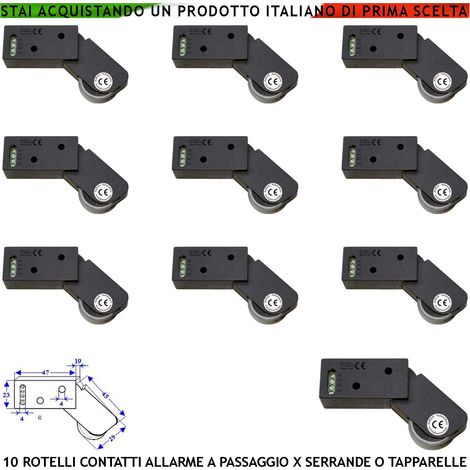 Sensore Antifurto Per Tapparella 10 Rotello Marrone Proteggono la Serranda dallo Strappo e Sollevamento lo Switch Mosso dalla Rotella con Gammes Genera Impulsi Veloci 50 mS Necessita di Conta Impulsi (1/2)