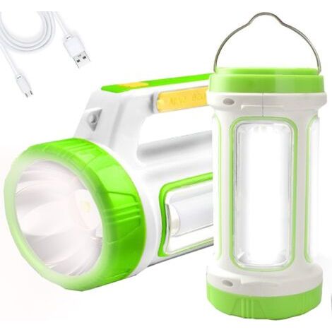 Projecteur LED, lampe de poche solaire rechargeable ultra-lumineuse 10 000 lm, lampe de camping multifonctionnelle, 5 modes d'éclairage, batterie externe, étanchéité IPX4, pour les situations d'urgenc (1/5)