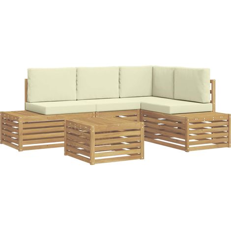 Set di divani da esterno Bianco 59 x 59 x 37 cm Poliestere vidaXL