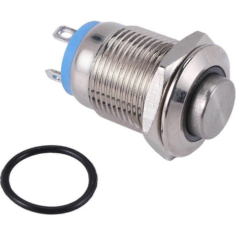 Bouton de sonnette 3 V, LED bleue, 12 mm argenté (1/5)