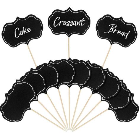 Lot de 30 Piques Tableau Noir,ur Alimentaire, Pour Fromage Cupcakes Buffet Fête (1/5)