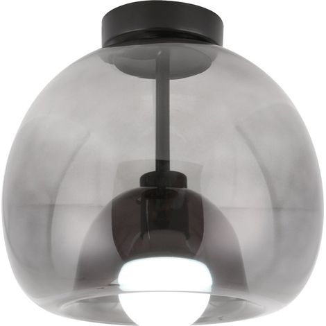 Plafonnier En Verre Lampe De Plafond Rond Plafonnier Rétro Lustre Moderne E27 Pour Couloir Cuisine Salle À Manger Noir (1/5)