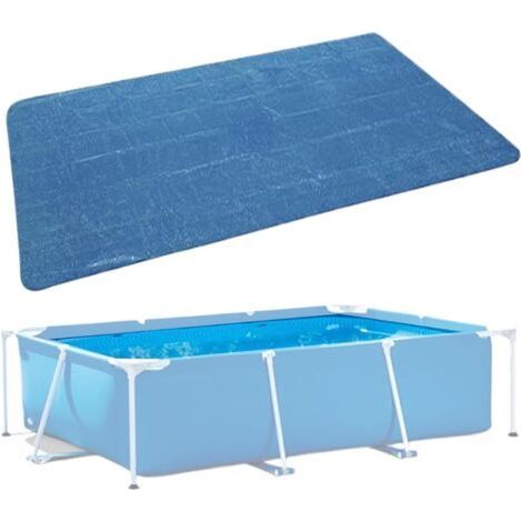 Solar-Poolabdeckung – 220 x 150 cm rechteckige, wärmeisolierende Luftpolsterabdeckung, Solar-Poolheizung, isolierend und faltbar für Aufstell- und Einbaupools (1/5)