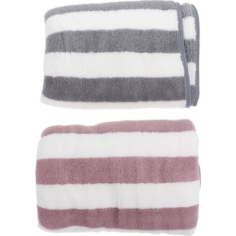 Ensemble de 4 serviettes toilette SECFOU en polaire corail , absorbantes , douces , lavables et plia (1/5)