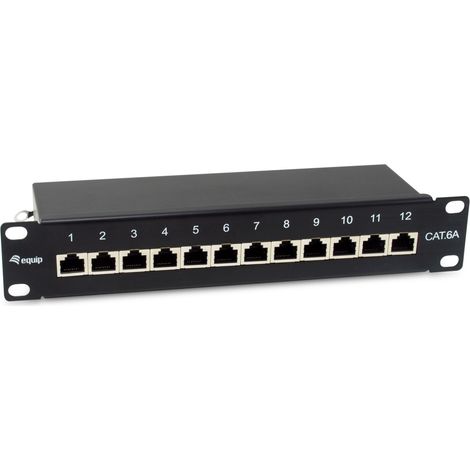Equip Patchpanel 12x RJ45 Cat6A 10` FTP 1HE Premium schwarz