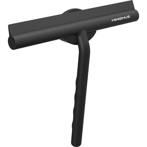 Raclette de Douche pour Douche, Salle de Bain, carrelage, Miroir, fenêtre, Support magnétique sans perçage, Autocollant, Design Moderne élégant (21 cm, Noir) (1/5)