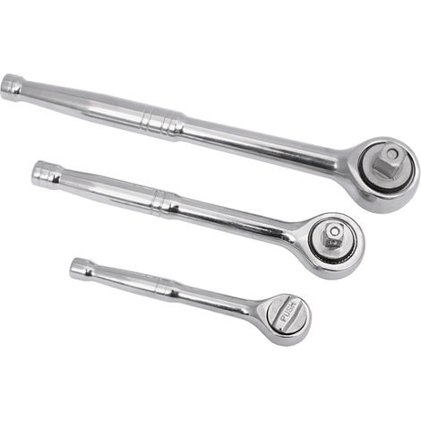 Cliquet 3/8'' 45 dents CrV 6140 - Poignée acier profilée, (1/3)