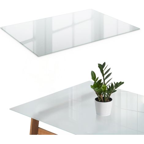 Plateau en verre - givré de table - rectangulaire - pour table de cuisine - table de bar - pour table de salon - pour table basse - 100x70 cm (1/5)
