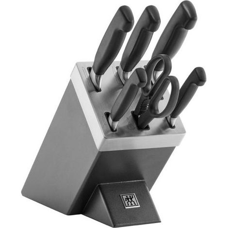 Blocco di coltelli Zwilling Four Star nero in acciaio inossidabile (1/5)