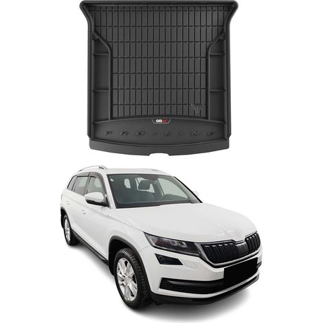 OMAC Tapis de Coffre 3D TPE Premium Compatible avec Skoda Kodiaq 2016 à 2023, Bac de Protection de Coffre Intérieur antidérapant Revêtement de Coffre Bords Hauts pour Voiture Noir (1/5)