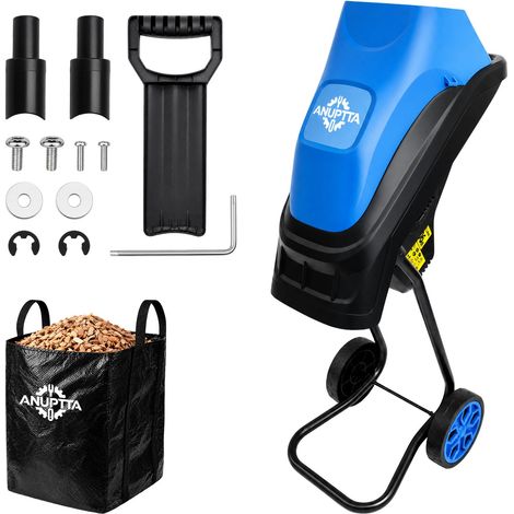 Broyeur de branches électrique 15A, diamètre coupe 45mm, réduction 5,6:1, avec sac de récupération 45L, prise EU (1/5)