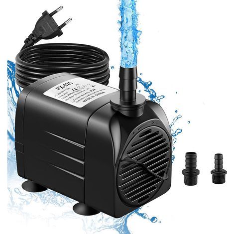 60W submersible pump, 3000 l/h, ultra-quiet, for ponds, garden fountains and aquariums, with 2 nozzles. (1/4)