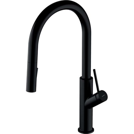 OMNIRES Bend - Miscelatore da lavello con doccetta estraibile, nero BE6455BL