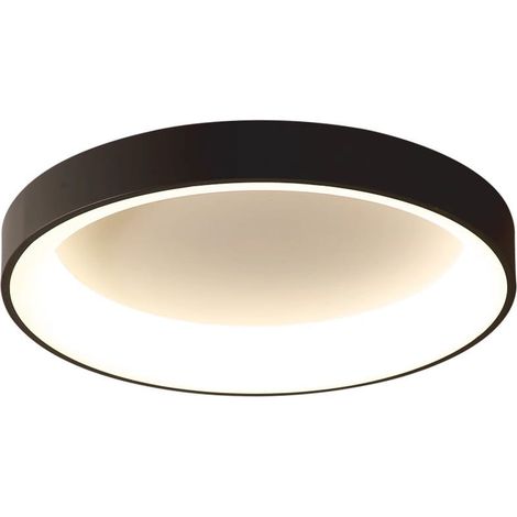 Simpla – Deckenleuchte, rund, 38 cm Durchmesser, LED, 12 W, Aufputzmontage, schwarz (1/2)