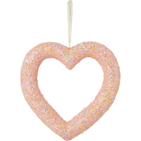 Guirlande Cœur - Décoration Festive pour Porte Fenêtre Cheminée - Idéal Jour des Amoureux Mariage Fiançailles Fête - 28 cm - En Plastique - 1 Pièce (1/4)