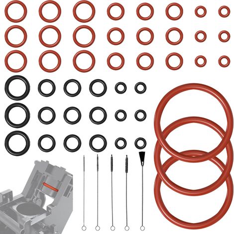 Lot de 45 joints toriques avec 5 brosses de nettoyage, joints d'étanchéité pour machine à café pour soupape de support, soupape à vapeur, groupe d'infusion, soupape (1/5)