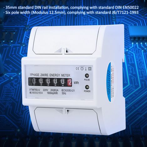 Compteur sur rail LCD monophasé 4P XTM75S-U (A) (1/5)