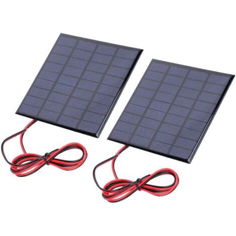 Generic Panneau Solaire 2W 2PCS Panneau Solaire DC9V 2W avec Câble de 100 Cm pour les Lumières d'énergie. (1/5)