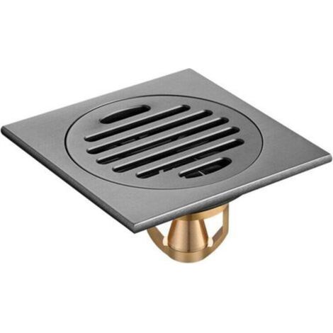 Bodenablauf Badewanne Abnehmbare Ablaufabdeckung für Badezimmer Duschraum Toilette Quadratisches Gartensieb Rostfreier Edelstahl Schwarz 10x10 cm