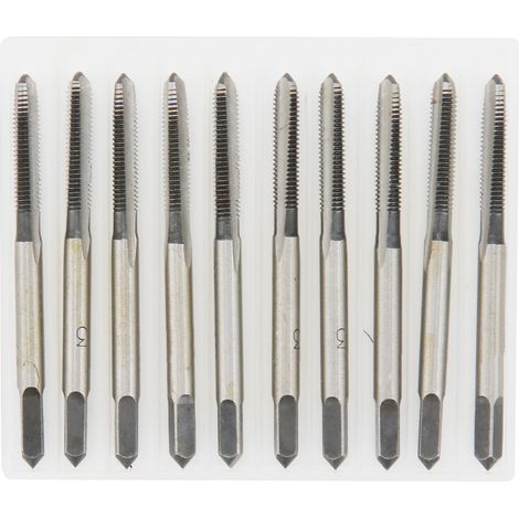 Lot de 10 tarauds manuels M3 en acier carbone, outils de quincaillerie industrielle pour machines.