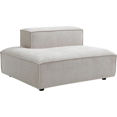 Chaise longue sinistra in tessuto ciniglia beige - RUZOLO (1/3)