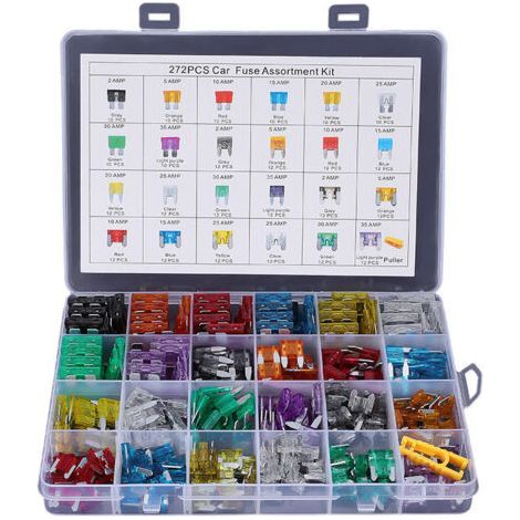 FENOPLASTICA272pcs - Kit d'assortiment de fusibles de Lame de Voiture, fusibles Automobiles - Standard et Mini et Mini Profil Bas (2A / 5A / 10A / 15A / 20A / 25A / 30A / 35A) (1/5)