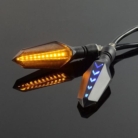 Intermitentes LED para motocicleta - Amarillo/Azul (1/4)