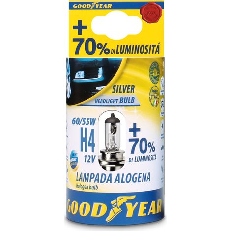 1 ampoule halogène H4 12V 60/55W +70% 3000K E4 Goodyear