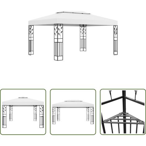 Dach - Pavillon mit Doppeldach 3x4 m Weiß (1/5)