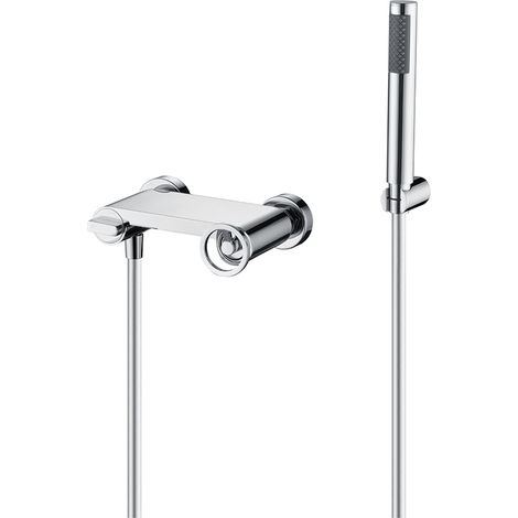 IMEX Set doccia monocomando cromato in ottone e zama con tubo flessibile acciaio 180 cm staffa fissa ABS doccetta rotonda cartuccia ceramica Ø35 mm Serie OLIMPO Imex-BDC033-5 (1/3)