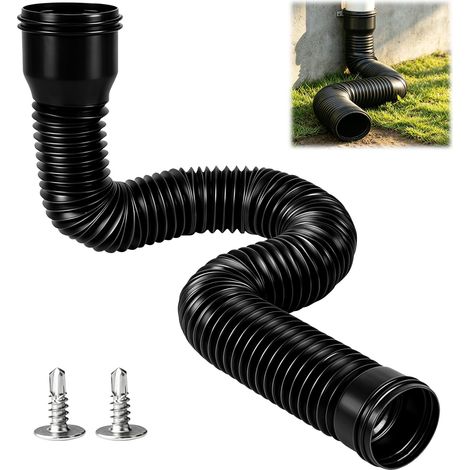 Rallonge Tuyau De Descente Flexible Pour Gouttière Pvc, Extensible 47 à 150cm, Compatible 95/110mm, Tuyau De Drainage Pour Eaux Pluviales, Résistant Aux Intempéries (1/5)