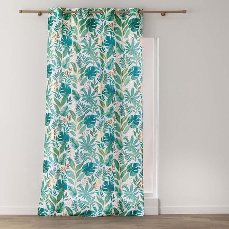 Rideau Imprimé à Œillets "Aloha" 140x280cm Vert
